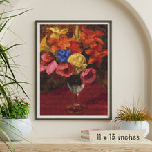 Poppies, Lilies and Blue Flowers Cross Stitch Kit