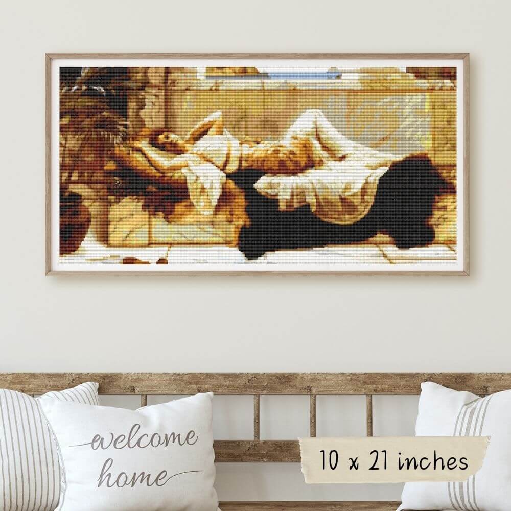 Reclining Girl Cross Stitch Pattern