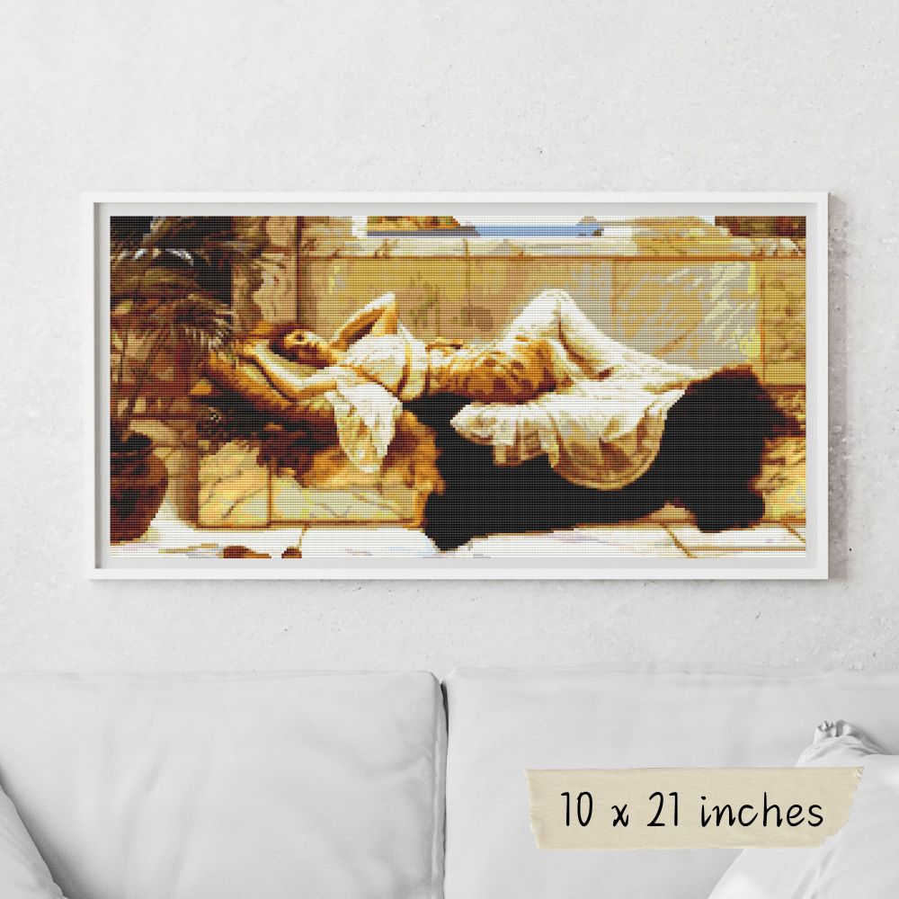 Reclining Girl Cross Stitch Pattern | John William Godward