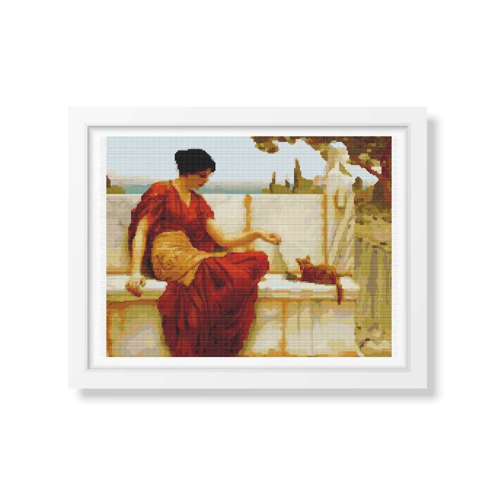 The Tease Cross Stitch Kit | John William Godward