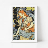 Woman Gathering Flowers Cross Stitch Kit - Premium Cross Stitch Kit - Eugene Grasset