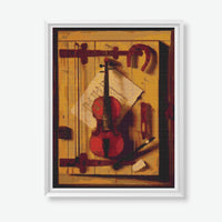 Still Life of Violin and Music Cross Stitch Kit - Premium Cross Stitch Kit - William Michael Hartnett