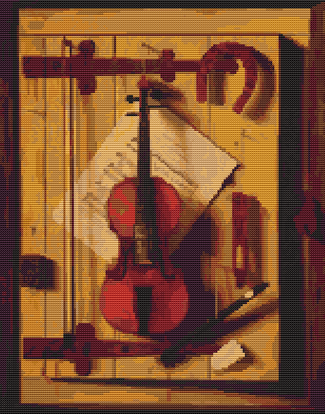 Still Life of Violin and Music Cross Stitch Pattern by William Michael Hartnett