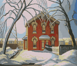 Red House Cross Stitch Pattern by Lawren Harris