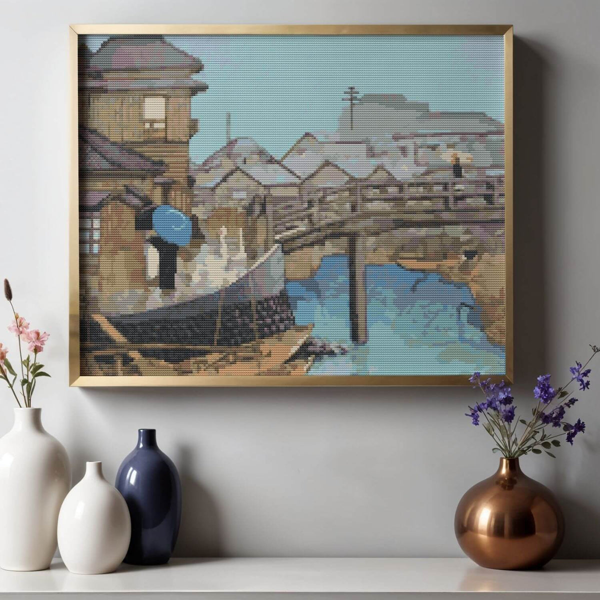 Ryoshimashi Cross Stitch Pattern - Premium Cross Stitch Pattern - Kawase Hasui
