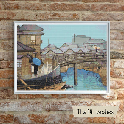 Ryoshimashi Cross Stitch Kit | Kawase Hasui