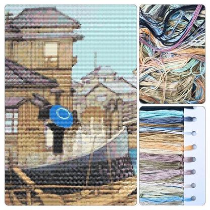 Ryoshimashi Cross Stitch Kit - Premium Cross Stitch Kit - Kawase Hasui