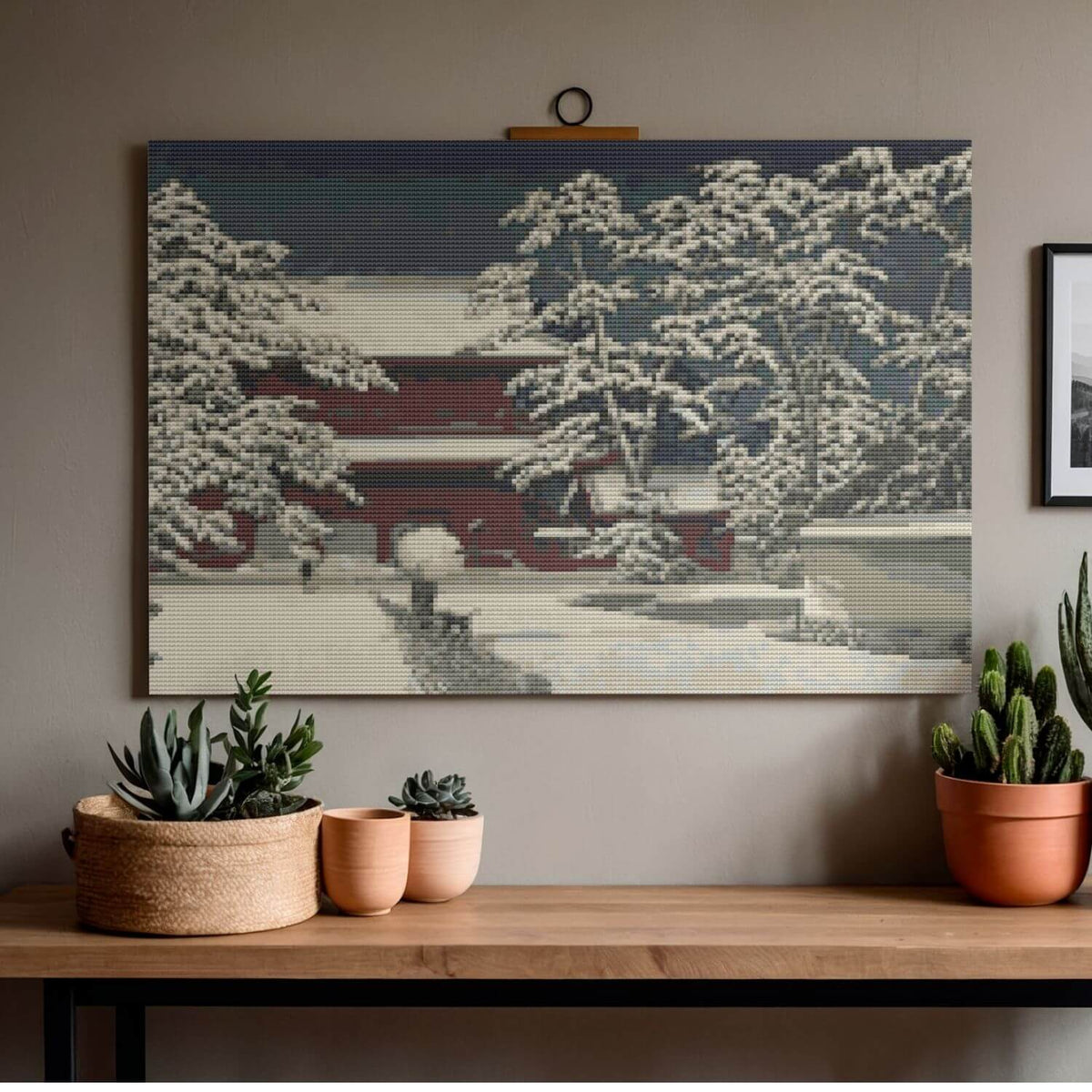 Zojoji Temple in Snow Cross Stitch Pattern - Premium Cross Stitch Pattern - Kawase Hasui