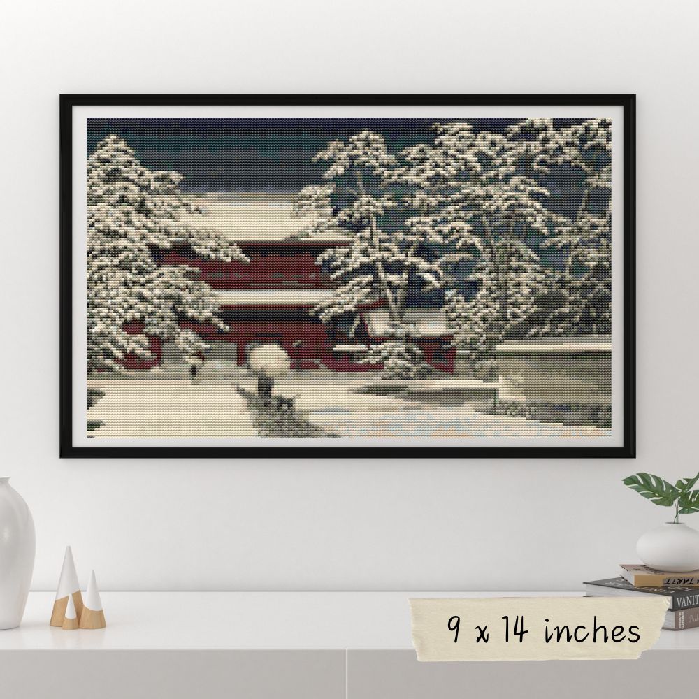 Kamibashi Cross Stitch Kit | Kawase Hasui