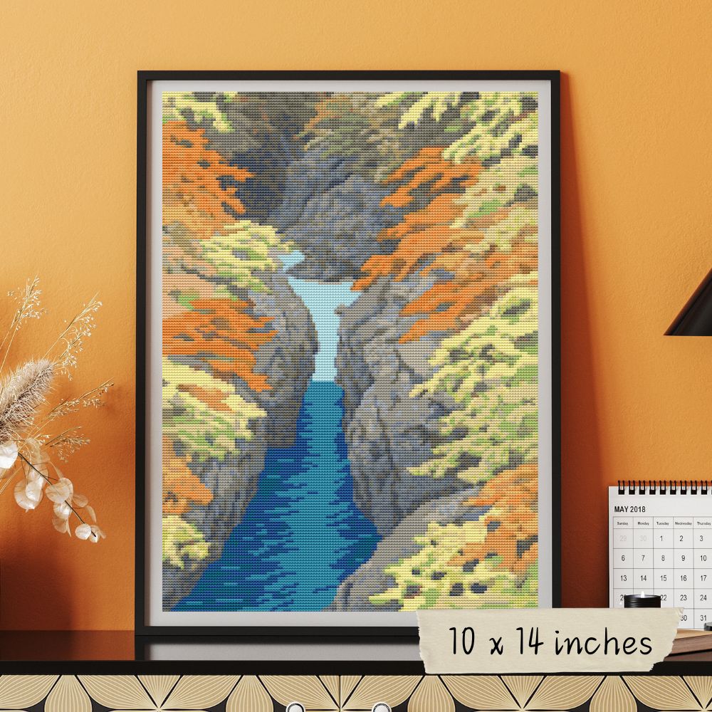 Autumn Cross Stitch Kit | Kawase Hasui