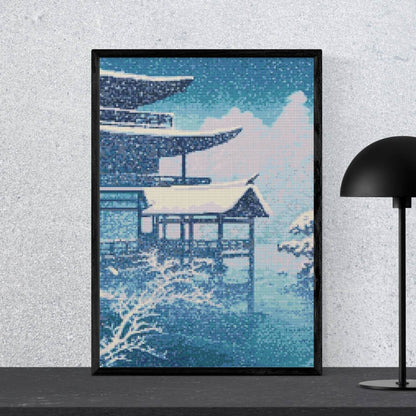 Snow on Lake Cross Stitch Pattern - Premium Cross Stitch Pattern - Kawase Hasui