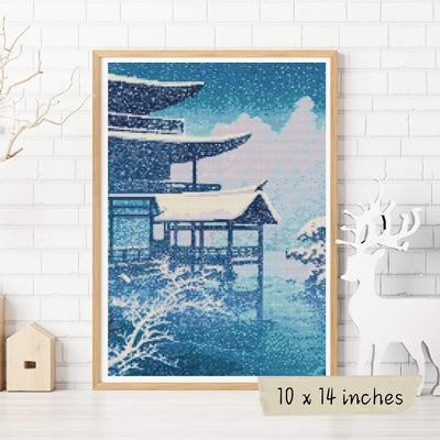 Snow on Lake Cross Stitch Pattern