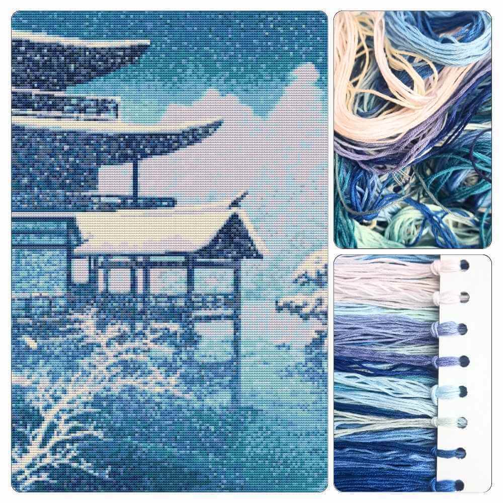 Snow on Lake Cross Stitch Kit