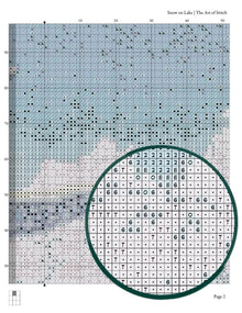 Snow on Lake Cross Stitch Pattern