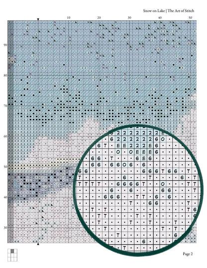 Snow on Lake Cross Stitch Pattern - Premium Cross Stitch Pattern - Kawase Hasui