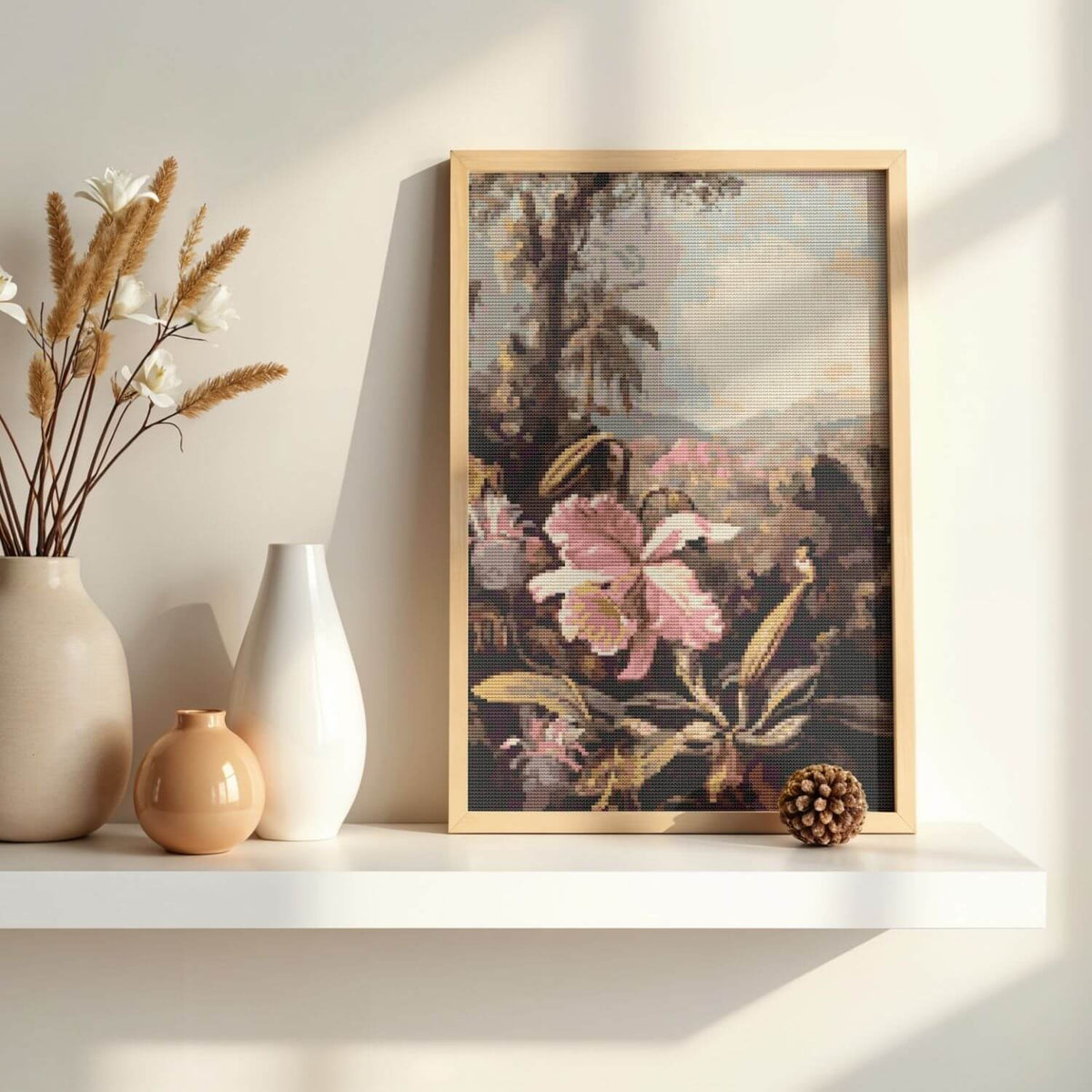Orchids and Passion Flowers Cross Stitch Pattern - Premium Cross Stitch Pattern - Martin Johnson Heade