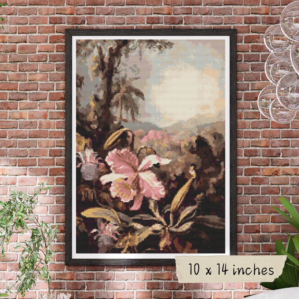 Orchids and Passion Flowers Cross Stitch Kit | Martin Johnson Heade