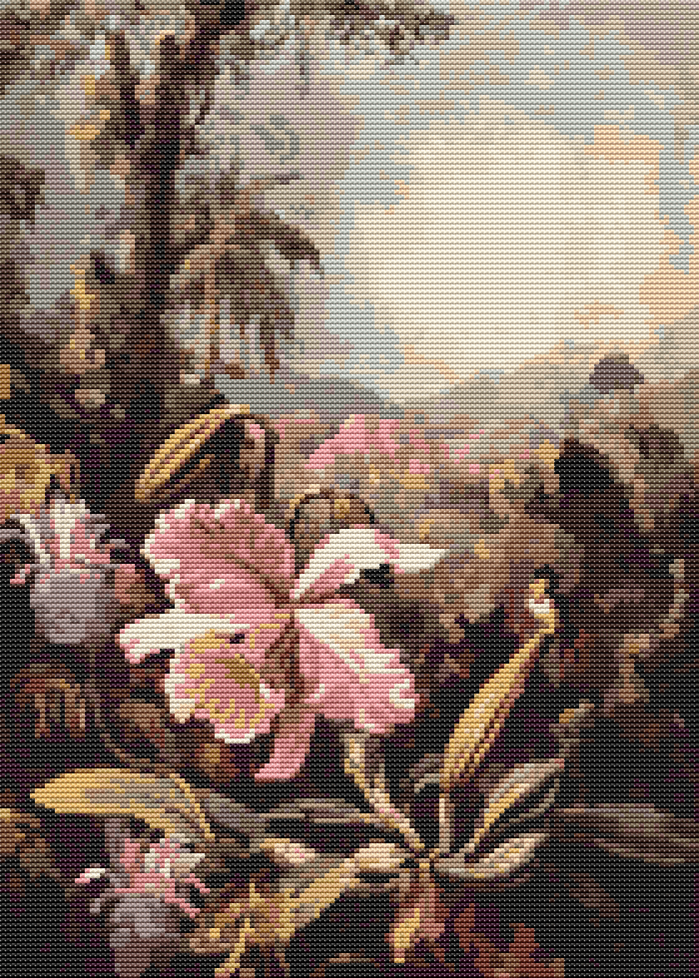 Orchids and Passion Flowers Cross Stitch Kit | Martin Johnson Heade