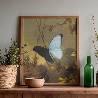 Blue Morpho Butterfly Cross Stitch Pattern - Premium Cross Stitch Pattern - Martin Johnson Heade