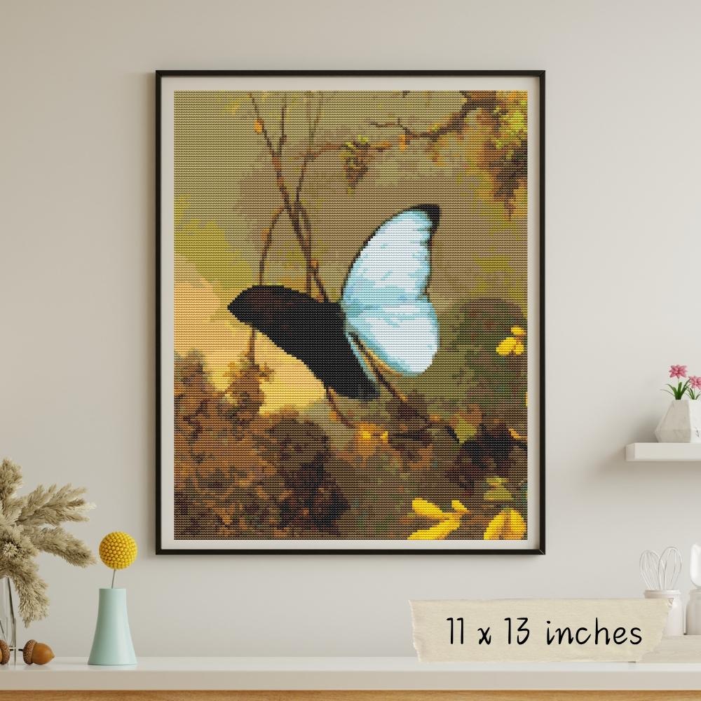 Blue Morpho Butterfly Cross Stitch Pattern