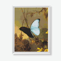 Blue Morpho Butterfly Cross Stitch Kit - Premium Cross Stitch Kit - Martin Johnson Heade