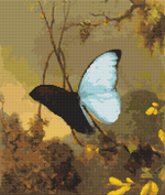 Blue Morpho Butterfly Cross Stitch Pattern by Martin Johnson Heade