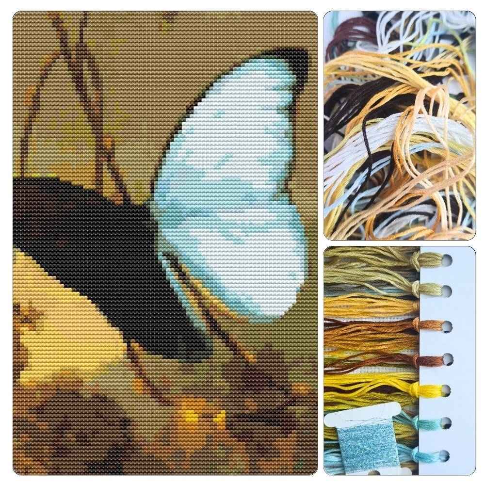 Blue Morpho Butterfly Cross Stitch Kit