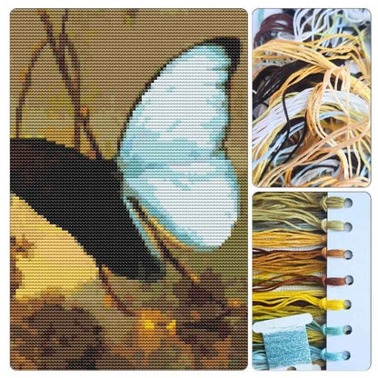 Blue Morpho Butterfly Cross Stitch Kit