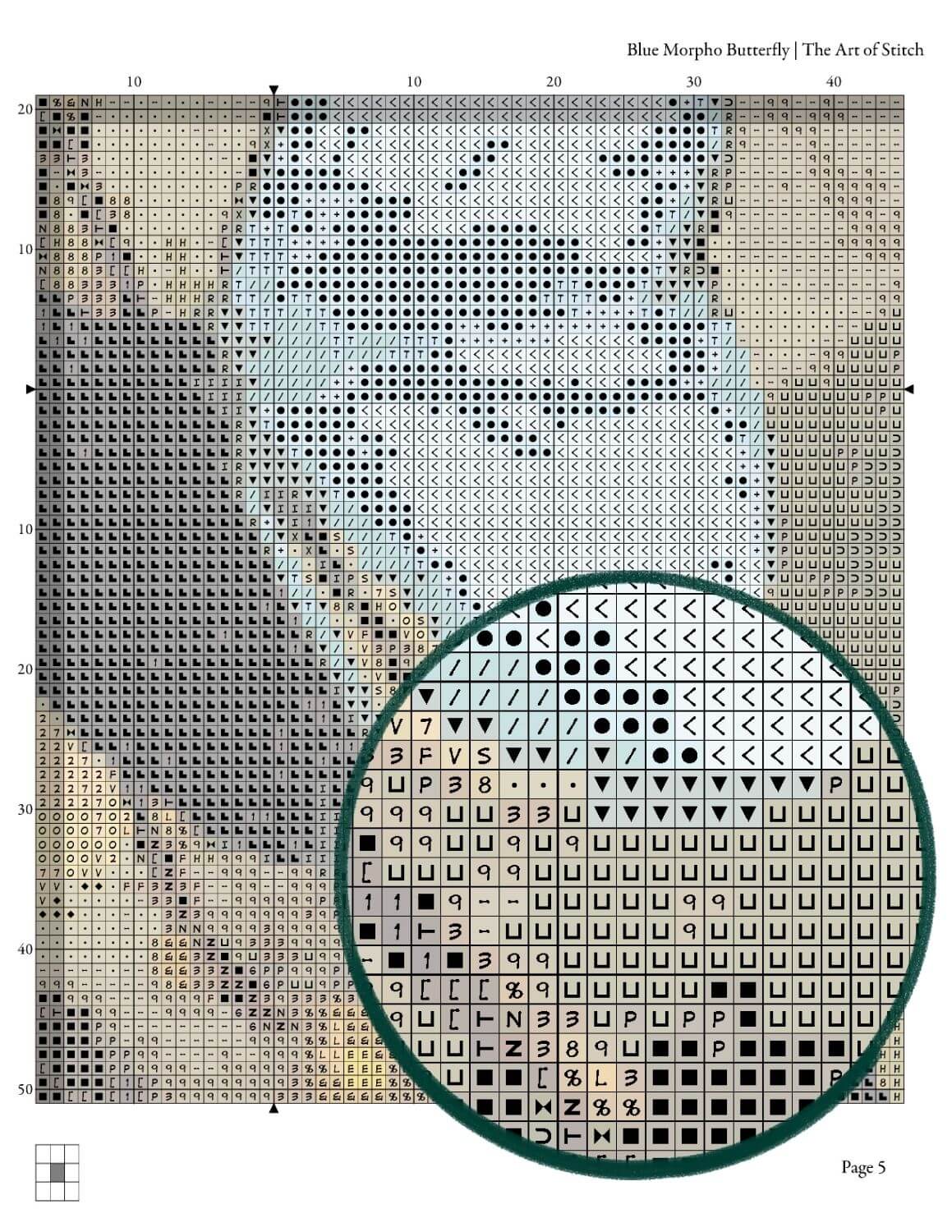 Blue Morpho Butterfly Cross Stitch Pattern - Premium Cross Stitch Pattern - Martin Johnson Heade