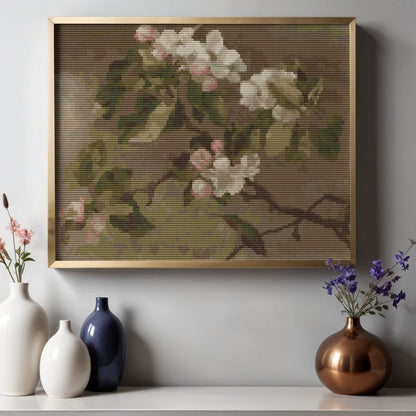 Hummingbird And Apple Blossoms Cross Stitch Pattern - Premium Cross Stitch Pattern - Martin Johnson Heade