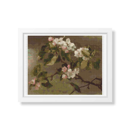 Hummingbird And Apple Blossoms Cross Stitch Kit | Martin Johnson Heade