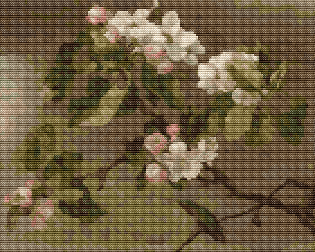 Hummingbird And Apple Blossoms Cross Stitch Kit | Martin Johnson Heade