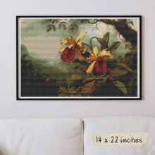 Orchids and Hummingbird Cross Stitch Kit