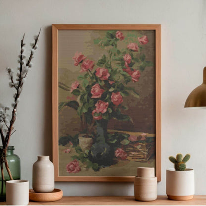 Roses Cross Stitch Pattern - Premium Cross Stitch Pattern - Martin Johnson Heade