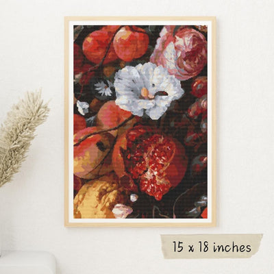 Festoon of Fruit and Flowers Cross Stitch Pattern
