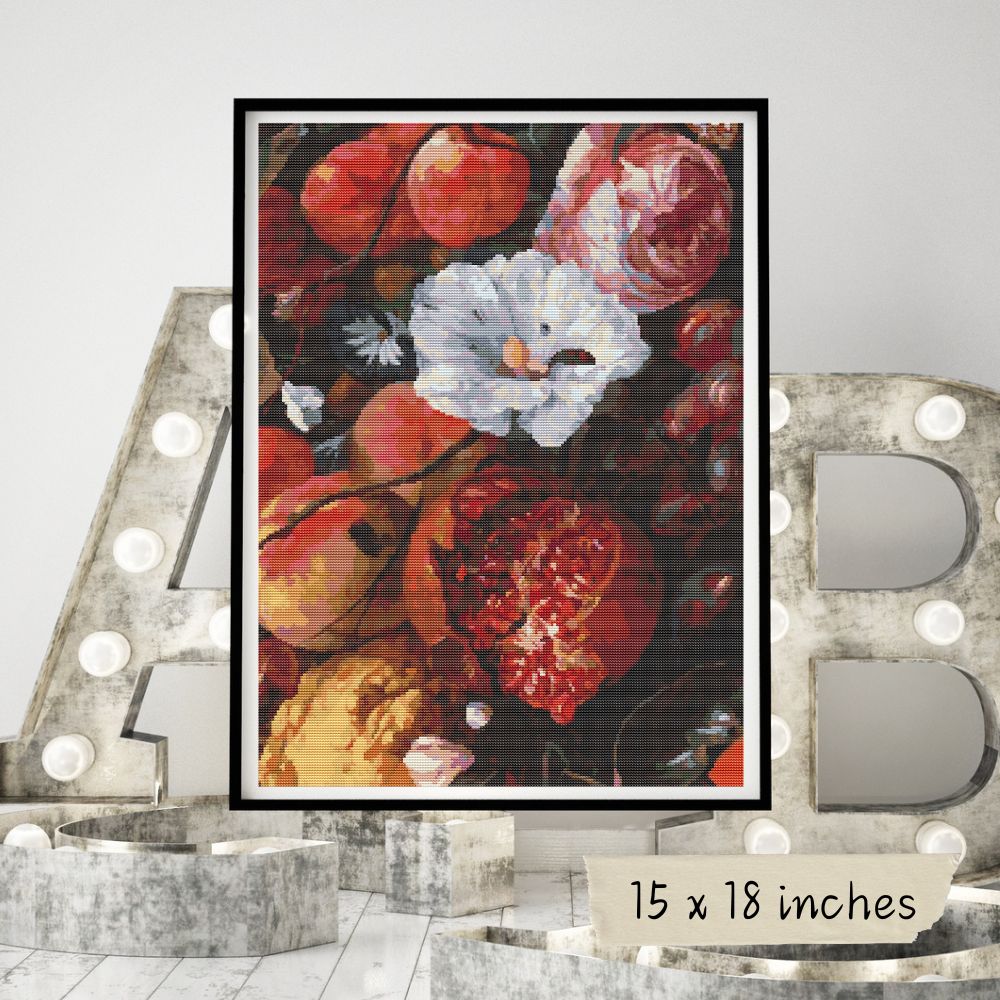 Festoon of Fruit and Flowers Cross Stitch Kit | Jan Davidsz. de Heem