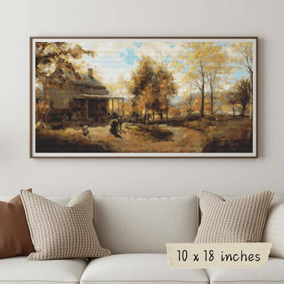 An October Day Cross Stitch Pattern