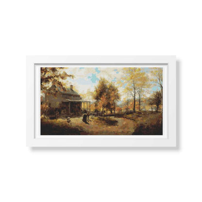 An October Day Cross Stitch Pattern | Edward Lamson Henry