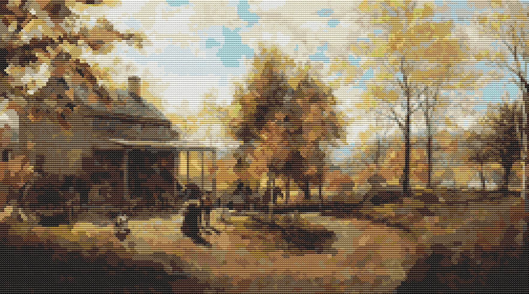 An October Day Cross Stitch Kit | Edward Lamson Henry