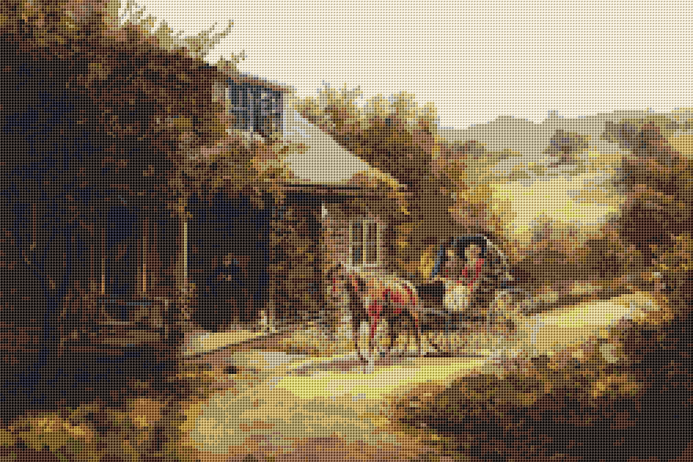 Unexpected Visitors Cross Stitch Kit | Size: 12 x 18 inches | Edward Lamson Henry