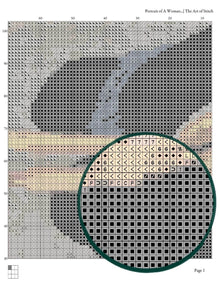 Portrait of A Woman Holding a Fan Cross Stitch Pattern - Premium Cross Stitch Pattern - Katsushika Hokusai