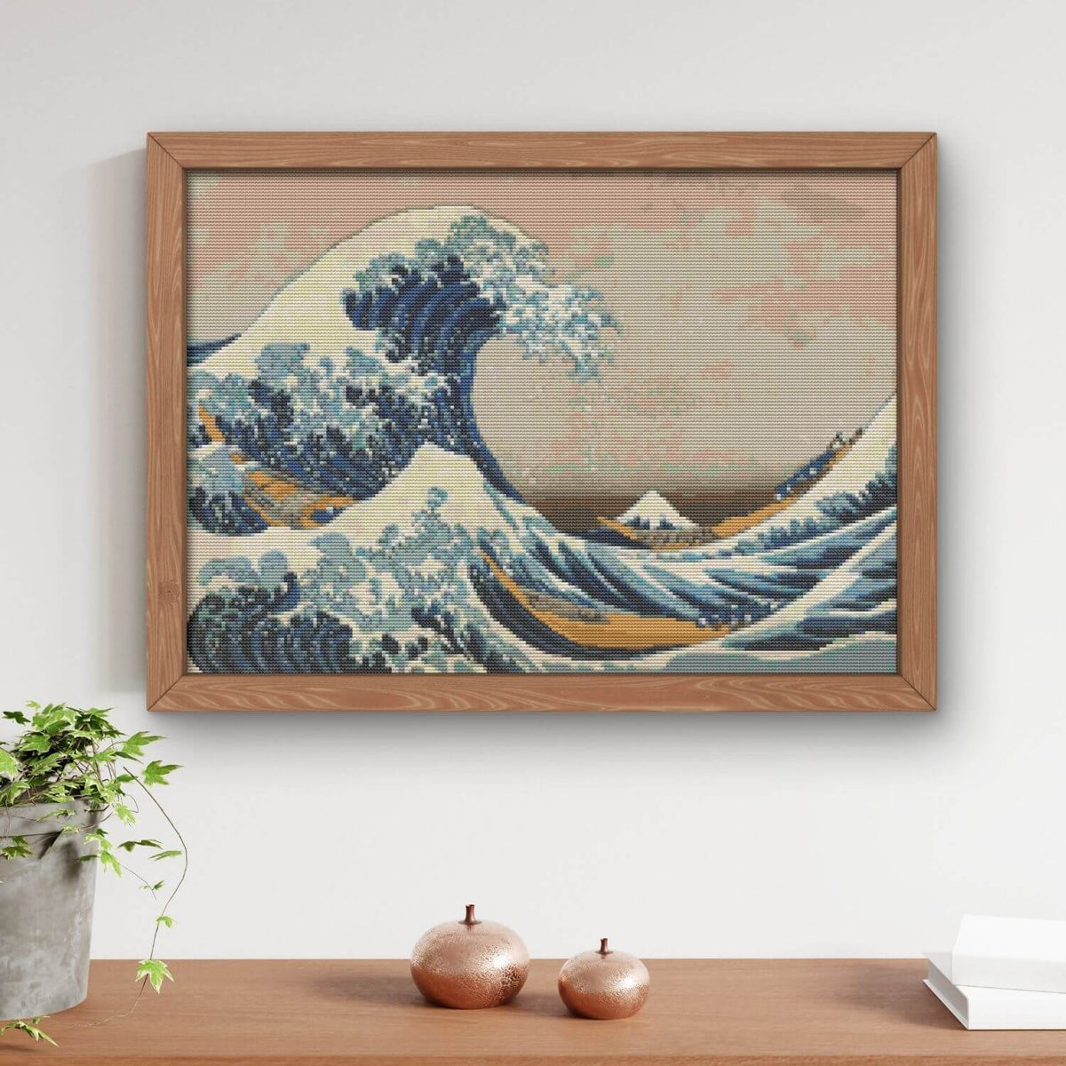 The Great Wave off Kanagawa Cross Stitch Pattern - Premium Cross Stitch Pattern - Katsushika Hokusai