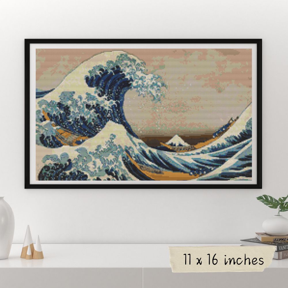 The Great Wave off Kanagawa Cross Stitch Pattern | Katsushika Hokusai