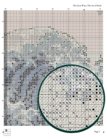 The Great Wave off Kanagawa Cross Stitch Pattern - Premium Cross Stitch Pattern - Katsushika Hokusai
