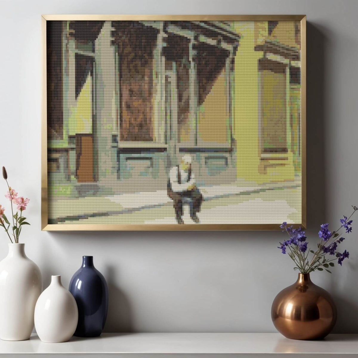Sunday Cross Stitch Pattern - Premium Cross Stitch Pattern - Edward Hopper