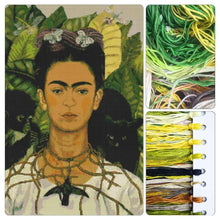 Self Portrait with a Necklace of Thorns Cross Stitch Kit - Premium Cross Stitch Kit - Frida Kahlo
