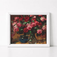 Vase of Red Roses Cross Stitch Kit - Premium Cross Stitch Kit - Paul Kapell