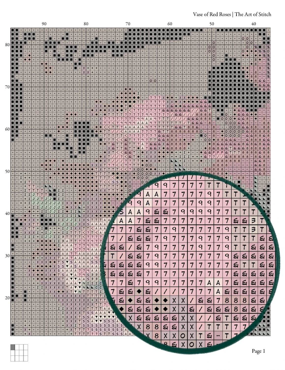 Vase of Red Roses Cross Stitch Pattern - Premium Cross Stitch Pattern - Paul Kapell