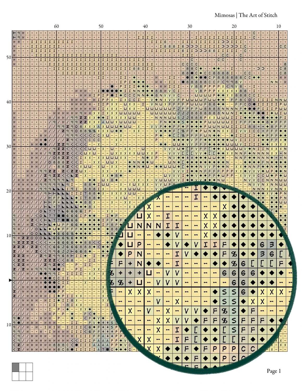 Mimosas Cross Stitch Pattern - Premium Cross Stitch Pattern - Moise Kisling