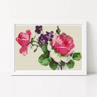 Pink Roses Cross Stitch Kit - Premium Cross Stitch Kit - Catharina Klein